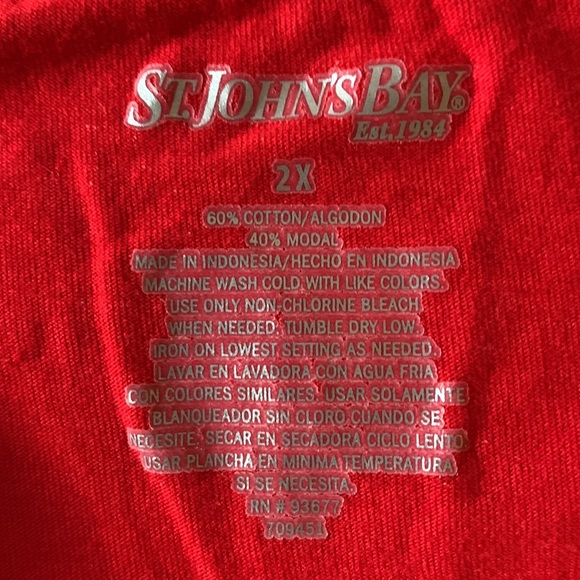 Ladies’ St. John’s Bay Tank Top. 2X.  Red. Good Condition. - Picture 5 of 5